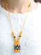 Colar Pingente com Brinco - Amarelo Ouro